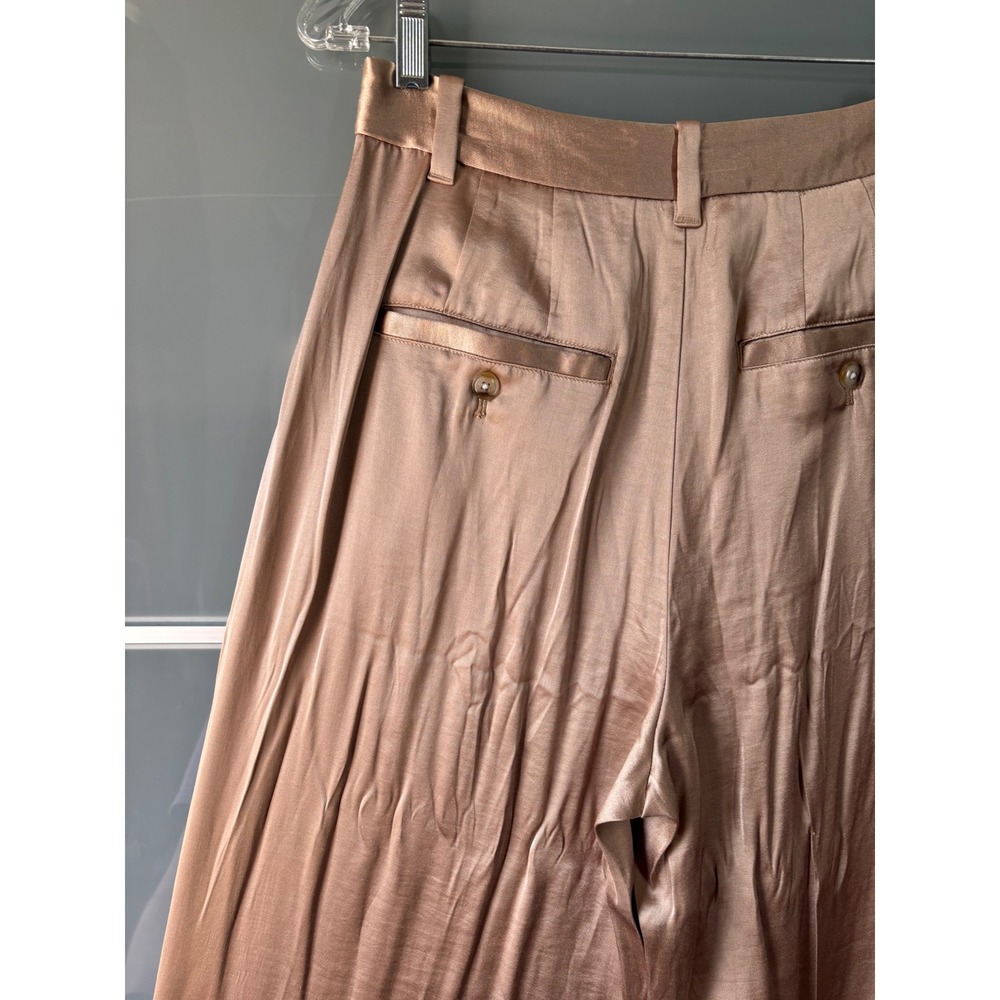 NWT** Madewell Turner Tapered Pant Satin Rose Gold Size 6 Pleated Matchstick - Picture 10 of 11
